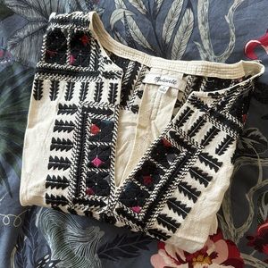 Madewell Embroidered Fringe Sleeve Paradise Dress